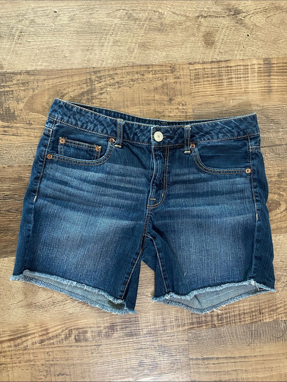 American Eagle Outfitters Dark Blue Denim Cutoff Shorts